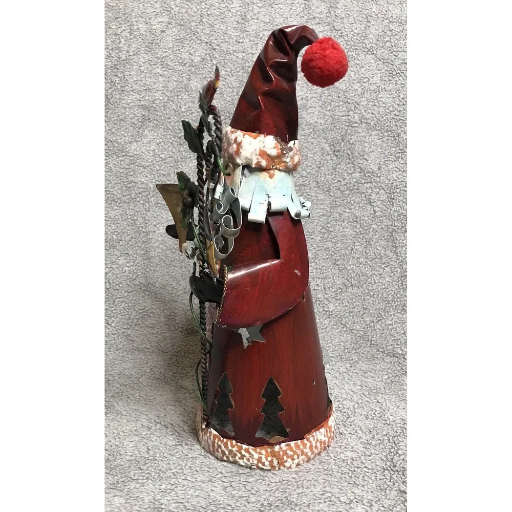 Hand Painted Metal‎ Santa Figurine Christmas Decor 11